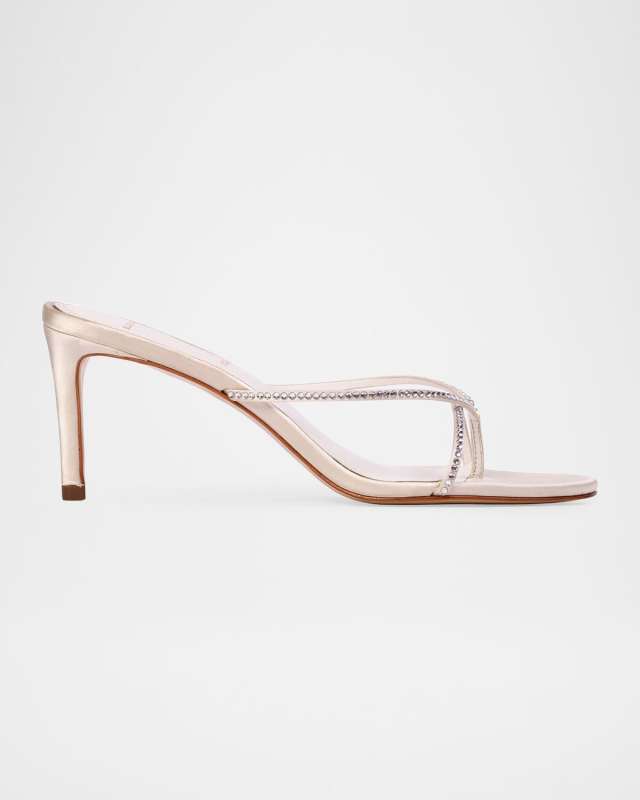 Jade Crystal Stud Thong Slide Sandals